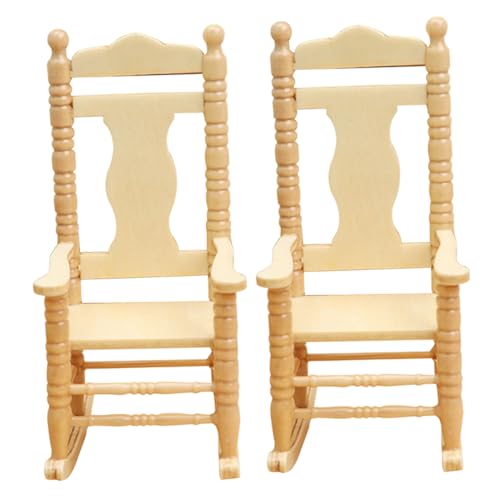 BCOATH 2 Stück Modell Holzfarbe Teiliges Mini Stuhl Ornament für Puppenhaus DIY Dekoration Desktop Accessoire von BCOATH