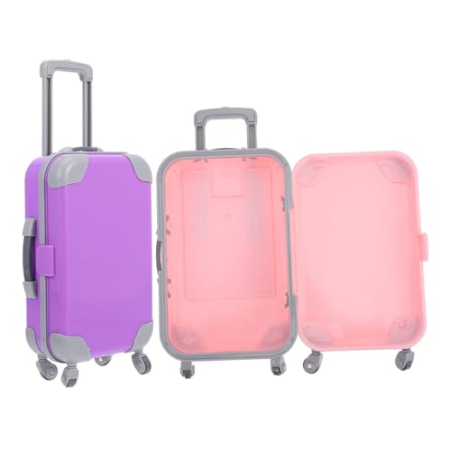 BCOATH 2 Stück Puppen Koffer Mini Trolley Leicht Tragbar Puppenhaus Zubehör Stilvolle Farben Pink Platzsparend Organizer BCOATH 2 Stück Puppen Koffer Mini Trolley Leicht Tragbar Puppenhaus Zubehör Stilvolle Farben Pink Platzsparend Organizer von BCOATH