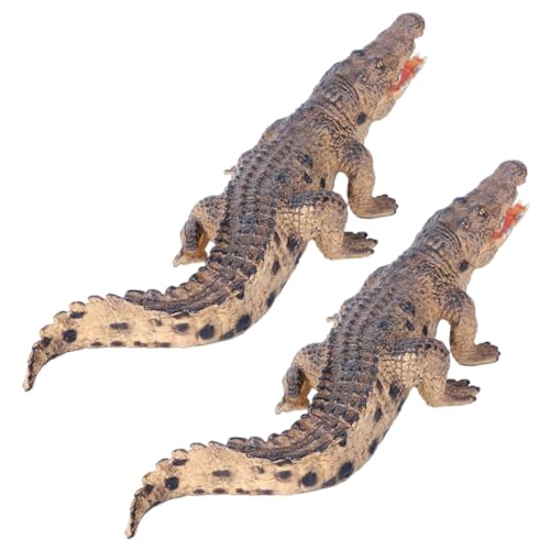 BCOATH 2 Stück Realistisches Alligator Modell Simuliertes Tiermodell für Dekoration und Bildung Beweglicher für Kinderzimmer und Lernspielzeug von BCOATH