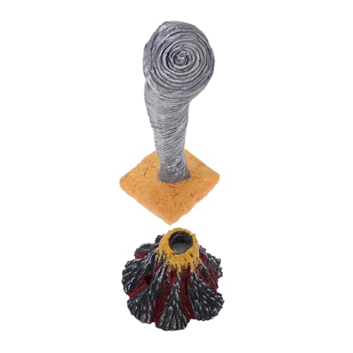 BCOATH 2 Stück Teiliges Naturkatastrophen-Modell mit detailgetreuem Vulkanausbruch und Miniatur-Tornado Stabiles Lernspielzeug und dekoratives Sandtisch-Accessoire für Schule Zuhause von BCOATH