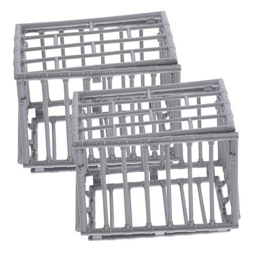 BCOATH 2 Stücke Miniaturkäfig Handwerk Mini Modellkäfig DIY Actionfigur Quadratischer Käfig Modell Requisite DIY Versorgung von BCOATH