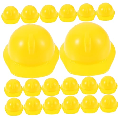 BCOATH 20 Stk Spielzeughelm puppenhelm puppen kleidung puppenzubehör Puppenbaumütze Miniatur-Bauhut Schutzhelm Plastikpuppen-Konstruktionshut Miniaturpuppen-Bauhut Modell Bau Hut Abs von BCOATH