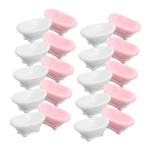 BCOATH 20 Stück Miniatur Badewannen aus Robustem Kunststoff Detailreiche Kleine Badewannenmodelle für Puppenhaus und Mikrolandschaft Platzsparende Badezuber Weiß und Rosa für DIY BCOATH 20 Stück Miniatur Badewannen aus Robustem Kunststoff Detailreiche Kleine Badewannenmodelle für Puppenhaus und Mikrolandschaft Platzsparende Badezuber Weiß und Rosa für DIY von BCOATH