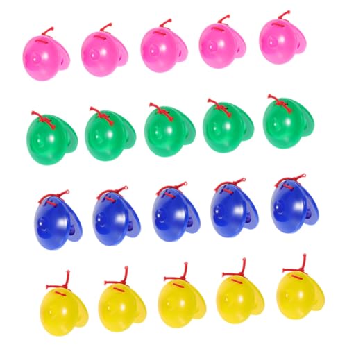 BCOATH 20 Stück Teiliges Bunte Kleine Kastagnetten aus Sicherem Pp Material Musikinstrument für Kindergarten Musikunterricht Frühe Jungen Mädchen von BCOATH