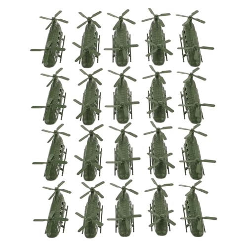 BCOATH 20 Stück Teiliges Military Helicopter Plastikwaffen Transporthubschrauber Modell Militärflugzeug für Jungen Mädchen Detailliertes Dualrotor Flugzeug für Sandtisch und Zimmerdeko von BCOATH
