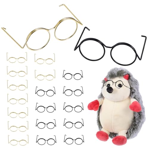 BCOATH 20 Stück Teiliges Miniatur Metallbrillen Runde Drahtfassung Kleine Puppenbrillen in Gold und Schwarz Realistische Kostüm Dekobrillen für Puppen und Miniatur deko BCOATH 20 Stück Teiliges Miniatur Metallbrillen Runde Drahtfassung Kleine Puppenbrillen in Gold und Schwarz Realistische Kostüm Dekobrillen für Puppen und Miniatur deko von BCOATH