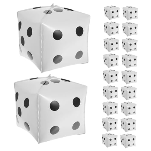 BCOATH 20 Stück Würfel Folienballons Dreidimensional Glänzend Wiederverwendbar Leichte Partydeko für Herren Geburtstag Festival Thematische Würfel Dekoration von BCOATH