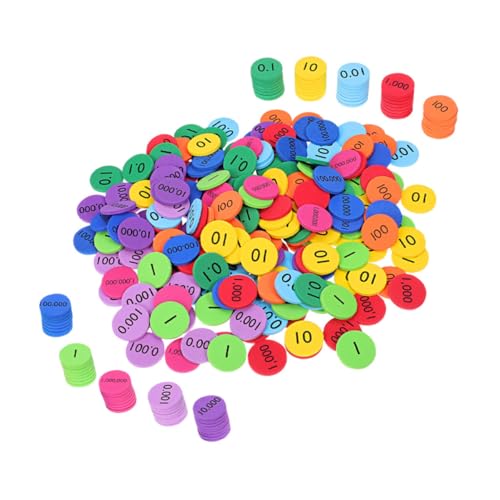 BCOATH 200pcs Kleine Nummer Discs Kinder Kognitionsscheiben Mathematische Stelle Wert Wert Discs Mathematik Zählung Discs Farbe Erkenntnis Runde Discs Tragbare Mathematik -zähler Discs von BCOATH