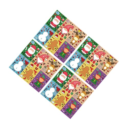 BCOATH 24 Blatt Weihnachts-DIY Puzzle Sticker mit Bunten Motiven Kreative Festival Aufkleber für Partydeko und Spielspaß Vielseitig Einsetzbar für Jungen und Mädchen BCOATH 24 Blatt Weihnachts-DIY Puzzle Sticker mit Bunten Motiven Kreative Festival Aufkleber für Partydeko und Spielspaß Vielseitig Einsetzbar für Jungen und Mädchen von BCOATH