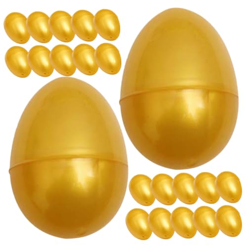 BCOATH 24 Stück Teiliges Goldene Kunststoff eier Befüllbare Ostereier mit Verschluss Wiederverwendbare für Partydeko und Geschenkverpackung von BCOATH
