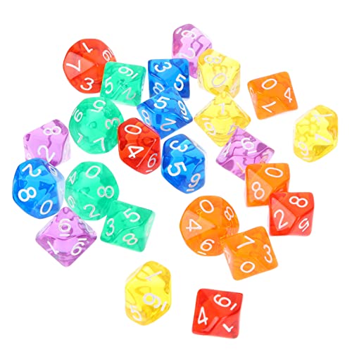 BCOATH 24 Stück Teiliges Polyedrisches Würfel Set Transparentfarben Acryl Würfel für Brettspiele Mathe Spiele Party Zubehör und Lernspielzeug von BCOATH