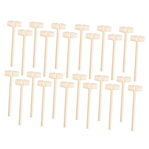 BCOATH 24Stücke Mini Holzhammer Kreatives Klopfspiel für Fördert Motorik und Hand Augen Koordination Sicheres Holzspielzeug für Eltern Interaktion von BCOATH
