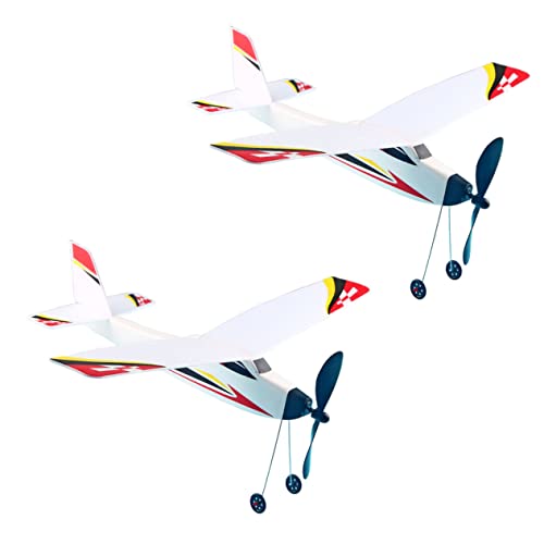 BCOATH 2Stücke Gummiband Flugzeug Modell Segelflugzeug Für Pädagogisches Segelflugzeuge Mit Zufallsmuster Für Drinnen Und Draußen Fördert Kreativität Und Bewegung von BCOATH