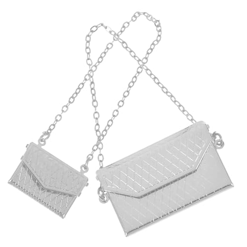 BCOATH 2Stücke Maßstab Silberne Handtaschen für Puppenhaus Dekoration Langlebig und Tragbar BCOATH 2Stücke Maßstab Silberne Handtaschen für Puppenhaus Dekoration Langlebig und Tragbar von BCOATH