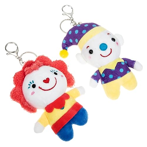 BCOATH 2Stücke Plüsch Schlüsselanhänger Clown Süße Cartoon Deko für Taschen Schlüsselbund Leicht und Tragbar für Freunde von BCOATH
