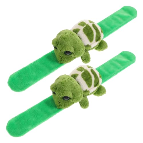 BCOATH 2Stücke Plüsch Slap Armband Schildkröte Kuscheltier Handgelenkband für Party Dekoration Geburtstagsgeschenke und Kostümpartys und Langlebig für Erwachsene von BCOATH