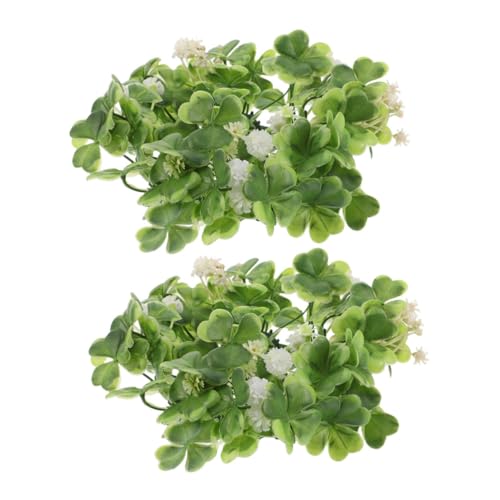 BCOATH 2pcs Spring Kerzenringkranz Shamrock Kerzenhalter Für Tisch Herzstück Künstliche Blätter Kerzenringe Für Heim- Und Partydekoration Verleihen Festlicher Charme von BCOATH