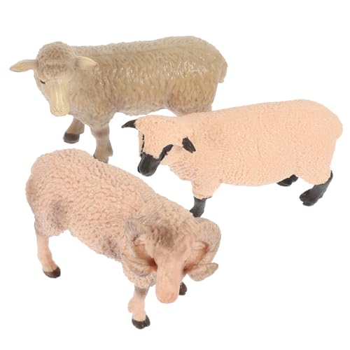 BCOATH 3 STÜCKE Teiliges Realistisches Schafmodell aus Sicherem Material Lebensechte Tierfigur als Kreative Schafdekoration für Pädagogisches und Wohnraum Ornament von BCOATH
