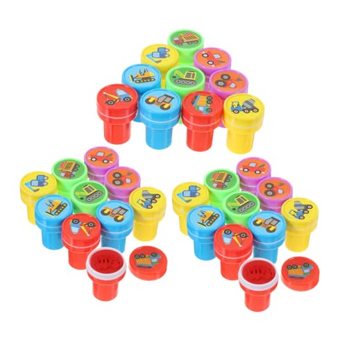 BCOATH 3 Sätze Baustellenfahrzeug Stempel Bunte Kinderparty bastelstempel für Jungen und Mädchen Pädagogisch als Partygeschenk und Klassenraum belohnung von BCOATH