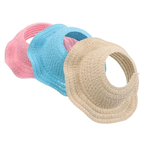 BCOATH 3 Stück Handgefertigte Häkel Strohhüte für Puppen Mini Strandhüte für DIY Bastelprojekte Kostümaccessoires für Puppen Outfits von BCOATH