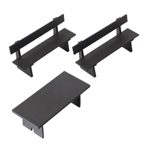 BCOATH 3 Stück Teiliges Miniatur Möbelset Schwarze Puppenhaus Möbel mit Bank und Tisch Langebige Miniatur Gartenstühle für Puppenhaus Dekoration für Feengarten BCOATH 3 Stück Teiliges Miniatur Möbelset Schwarze Puppenhaus Möbel mit Bank und Tisch Langebige Miniatur Gartenstühle für Puppenhaus Dekoration für Feengarten von BCOATH