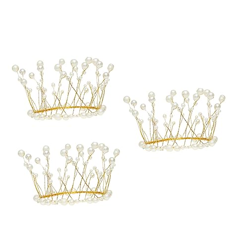 BCOATH 3 Stück Teiliges Perlen Metall Kuchenornament Filigrane Krone Tortendeko für Geburtstagstorten Handgefertigte Back Dekoration Zufällige Farben um Kuchen und BCOATH 3 Stück Teiliges Perlen Metall Kuchenornament Filigrane Krone Tortendeko für Geburtstagstorten Handgefertigte Back Dekoration Zufällige Farben um Kuchen und von BCOATH