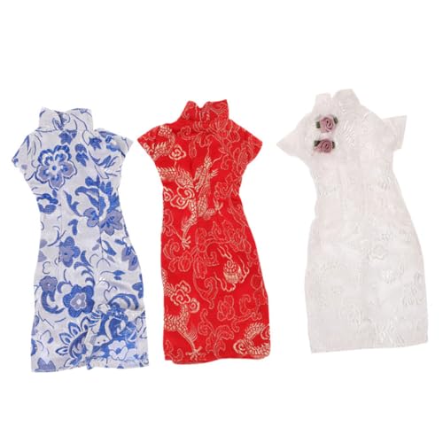 BCOATH 3 Stück Teiliges Puppen Cheongsam Austauschbare Kleidung für Puppen Blauem und Weißem Design für Kreatives und Puppenzubehör BCOATH 3 Stück Teiliges Puppen Cheongsam Austauschbare Kleidung für Puppen Blauem und Weißem Design für Kreatives und Puppenzubehör von BCOATH