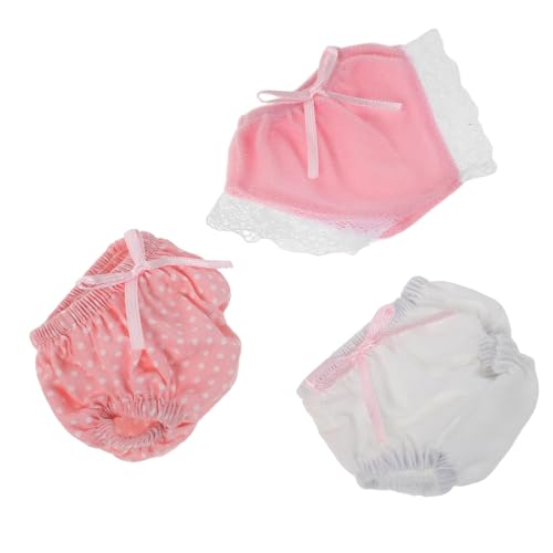 BCOATH 3 Stück Teiliges Puppenunterwäsche Set Realistische Wiederverwendbare Windeln für Neugeborenen Puppen Weiche Atmungsaktive Stoffunterhosen Weiß und Rosa für Rollenspiele und BCOATH 3 Stück Teiliges Puppenunterwäsche Set Realistische Wiederverwendbare Windeln für Neugeborenen Puppen Weiche Atmungsaktive Stoffunterhosen Weiß und Rosa für Rollenspiele und von BCOATH