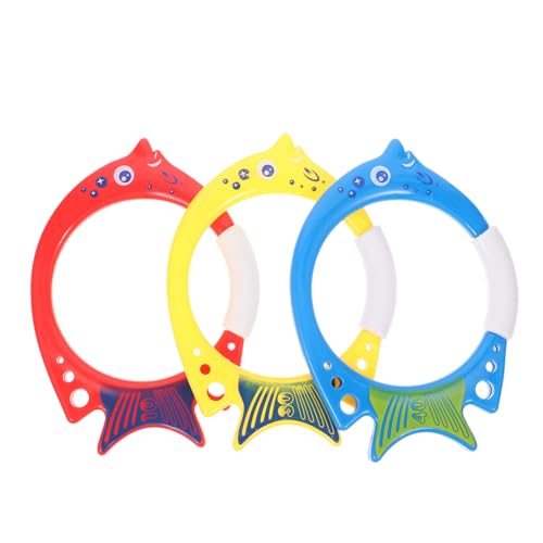 BCOATH 3 Stück Teiliges Tauchringe für Fischförmige Pool Diving Ringe aus Hochwertigem Kunststoff Sicher Kompakt und Langlebig für Schwimmbad Training und Unterwasser Spielspaß von BCOATH