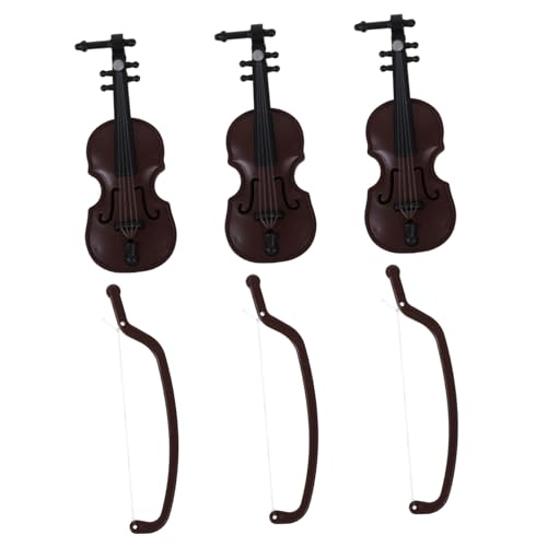 BCOATH 3 Stücke Mini Violine Schmuck Simulation Violine Mini Instrument Modell Puppe von BCOATH