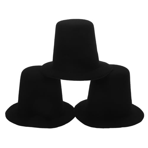 BCOATH 3 Stücke Puppe Dress Up Kleine Zylinder Puppe Spielzeug Zubehör DIY Mini Zylinder Dekorative Puppe Kappe von BCOATH