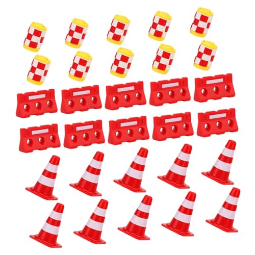 BCOATH 30st Straßenschild Barrikade Spielzeug Verkehrszeichen Für Pädagogisches Lernen Winziger Straßensperrkegel BAU-verkehrszeichen-Spielzeug Plastik Kind Lehrmittel Wasserpferd von BCOATH