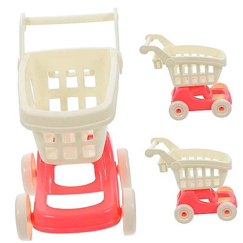 BCOATH 3St Einkaufswagen-Ornamente Miniwagen Accessoires für Kleinkinder Modelle Spielzeug Kinder täuschen Hauswagen vor Sachen für Mädchen Modellieren Zubehör Schubkarre von BCOATH