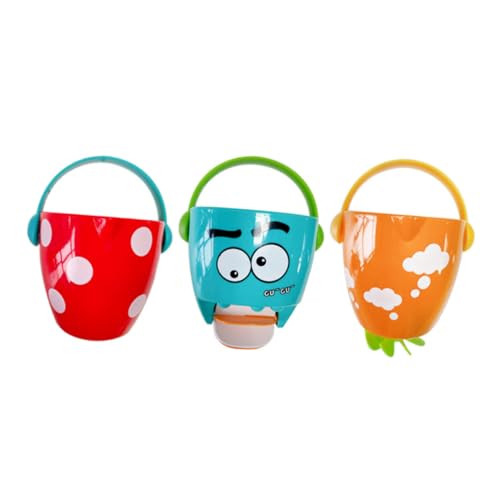 BCOATH 3Stücke Teiliges Badspielzeug Cartoon Eimer Spritzspielzeug Duschspaß für Jungen und Sicheres Kunststoffdesign für Unterhaltsame Badewanne Erfahrung von BCOATH