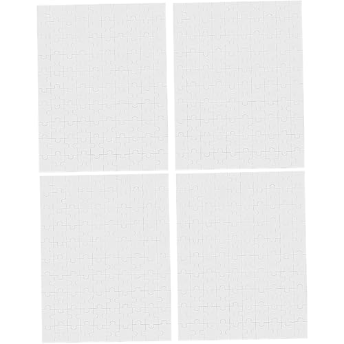 BCOATH 4 Blätter Leichte Stabile Blanko Puzzles aus Papier und Holz DIY Kreativspielzeug zum Bemalen und Gestalten für Fördert Künstlerische Entwicklung und Familienzeit von BCOATH