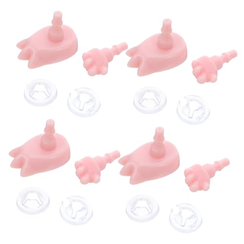 BCOATH 4 Sätze Miniatur Puppenhände und Füße Ersatzteile aus Kunststoff für Puppenherstellung DIY Basteln Zubehör Fein Gearbeitete Hand und Fußteile für Kreativen Ersatz und Reparatur von BCOATH
