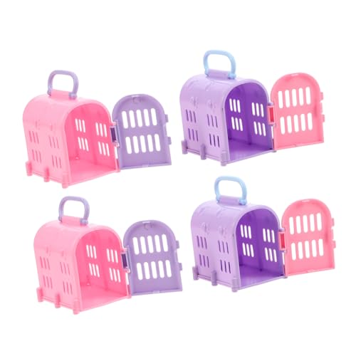 BCOATH Miniatur-reisekäfig Für Haustiere 4-teilig Puppenhaus-hundeträger Tragbares Design Realistisches Rollenspiel-haustierträger-Set Zufällige Farbe von BCOATH