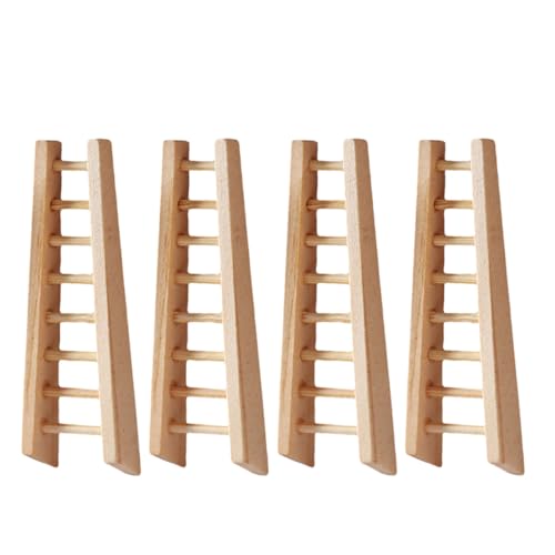BCOATH 4 Stück Mini-holzleiter: Treppe Im Maßstab 1:12 – Puppenhauszubehör Für DIY-, Kleine Hausmöbel-Dekoration – Miniatur-puppenhaus- von BCOATH