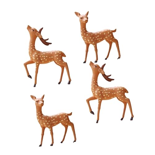 BCOATH Miniatur-hirschfiguren Für Den Schreibtisch 4 Stück Hirschstatue PVC-Material Hirschmodell BCOATH Miniatur-hirschfiguren Für Den Schreibtisch 4 Stück Hirschstatue PVC-Material Hirschmodell von BCOATH