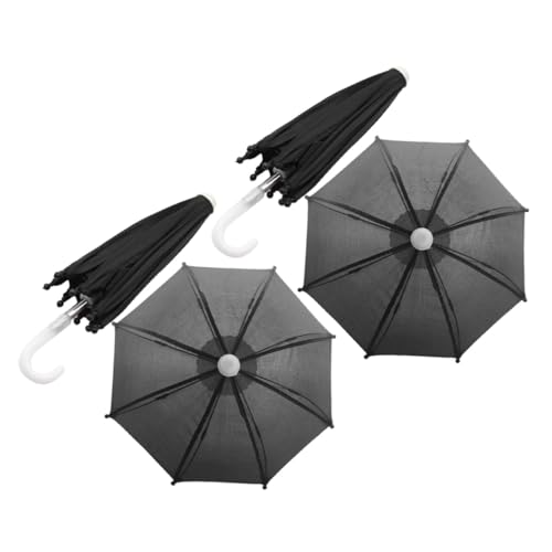 BCOATH 4 Stück Teiliges Miniatur Puppenschirm Schwarz Vintage Stil Mini Regenschirm Dekoration für Puppenhaus Handliche Miniatur Accessoires für DIY Micro Szenen Realistische Oberfläche von BCOATH