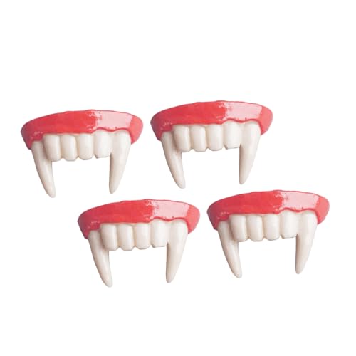 BCOATH 4 Stück Vampirzähne aus Resin Realistische Halloween Fake Fang Caps Wiederverwendbar Komfortabel Sitzend für Erwachsene und Gruseliges Kostümzubehör für Cosplay und Party von BCOATH