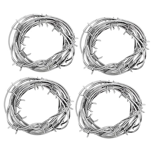 BCOATH 4 Stücke Fake Stacheldraht für Halloween Realistische Simulation für Partys und Streiche Dekorationsmaterial mit Blutbeuteln und Nebligen Effekten Ideal für Gruselige Atmosphären BCOATH 4 Stücke Fake Stacheldraht für Halloween Realistische Simulation für Partys und Streiche Dekorationsmaterial mit Blutbeuteln und Nebligen Effekten Ideal für Gruselige Atmosphären von BCOATH