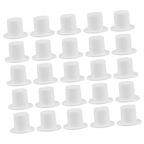 BCOATH 40 Stück Mini-Zylinder Zum Basteln, Kleine Plastikhüte Für Weihnachten, Party-Dekorationen, DIY Miniatur-schneemann-Hut, Kleine Ornamente von BCOATH