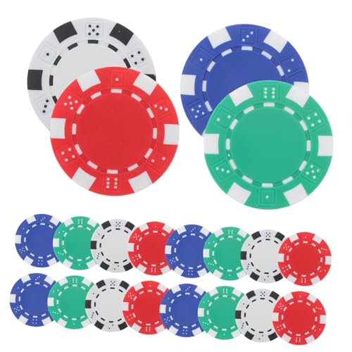 BCOATH 40 Stück Teiliges Poker Chips aus Langlebigem Kunststoff Wiederverwendbare Spielchips in Farben Kleine Runde Spielsteine als Zubehör für Poker Kartenspiele und Belohnungssysteme von BCOATH