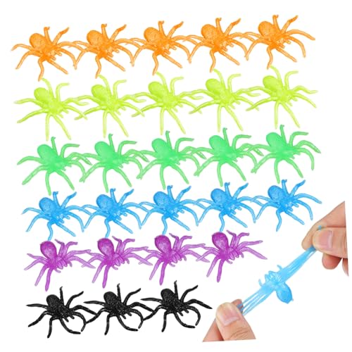 BCOATH 48 Stück Teiliges Halloween mit Bunten Elastischen Spinnen aus TPR Vielseitige Partydekoration und Scherzspielzeug für Goodie Bag Füller und Partypreise BCOATH 48 Stück Teiliges Halloween mit Bunten Elastischen Spinnen aus TPR Vielseitige Partydekoration und Scherzspielzeug für Goodie Bag Füller und Partypreise von BCOATH