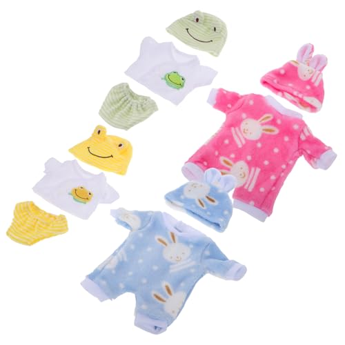 BCOATH 4Sätze Puppenkleidung Teiliges Outfit für Puppen Weicher Häschen Overall und Tierische Designs für Fantasievolles und Kreative von BCOATH