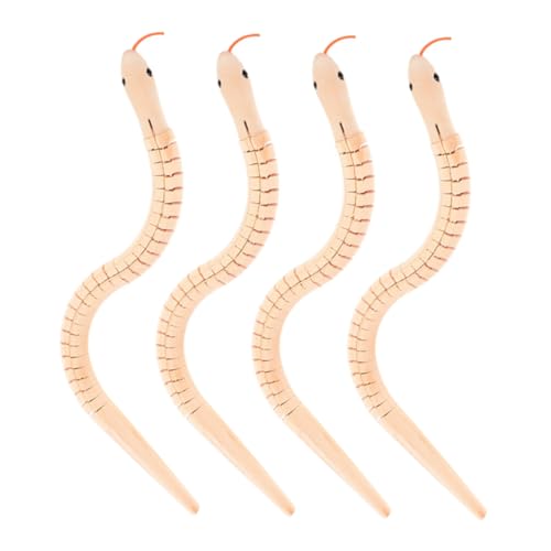 BCOATH 4Stücke Teiliges Wackeliges Schlangenspielzeug aus Holz Flexibles Gelenkschlangenmodell für Kreative DIY Projekte Unlackierte Holzschlange Fördert Fantasievolles BCOATH 4Stücke Teiliges Wackeliges Schlangenspielzeug aus Holz Flexibles Gelenkschlangenmodell für Kreative DIY Projekte Unlackierte Holzschlange Fördert Fantasievolles von BCOATH