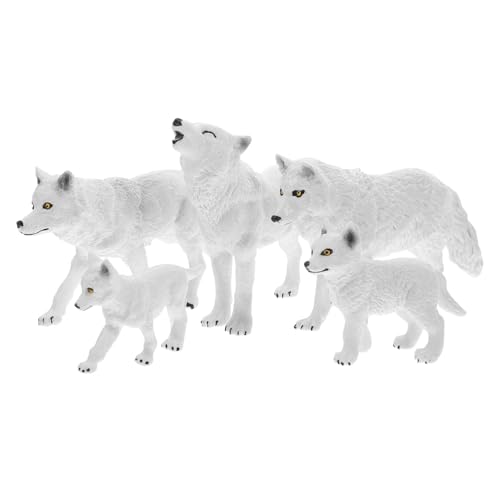 BCOATH 5 Stück 5 teiliges Modell eines arktischen Wolfs Realistische Tierfigur für Schreibtischdekoration Stabile Stehende Gestaltung Pädagogisches für Geschenk für Wohnzimmer und BCOATH 5 Stück 5 teiliges Modell eines arktischen Wolfs Realistische Tierfigur für Schreibtischdekoration Stabile Stehende Gestaltung Pädagogisches für Geschenk für Wohnzimmer und von BCOATH