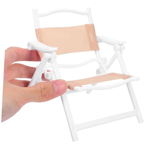 BCOATH 5 Stück Miniatur Klapp-liegestühle Mini Camping Strandstühle aus Kunststoff Miniatur Puppenhaus Möbel Realistische Mini Deck Chairs für Rollenspiele Indoor Szene Zubehör von BCOATH