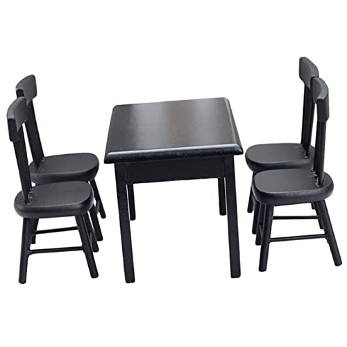 BCOATH 5 Stück Puppenhaus Möbel Teilig Schwarze Mini Esszimmer Garnitur für DIY Garten Deko und Micro Landschaftsspielzeug BCOATH 5 Stück Puppenhaus Möbel Teilig Schwarze Mini Esszimmer Garnitur für DIY Garten Deko und Micro Landschaftsspielzeug von BCOATH